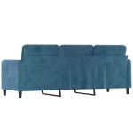 vidaXL Canapea cu 3 locuri, albastru, 180 cm, catifea vidaXL Canapea cu 3 locuri, albastru, 180 cm, catifea