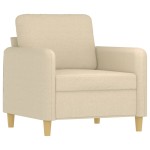 vidaXL Fotoliu canapea, crem, 60 cm, material textil