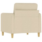 vidaXL Fotoliu canapea, crem, 60 cm, material textil