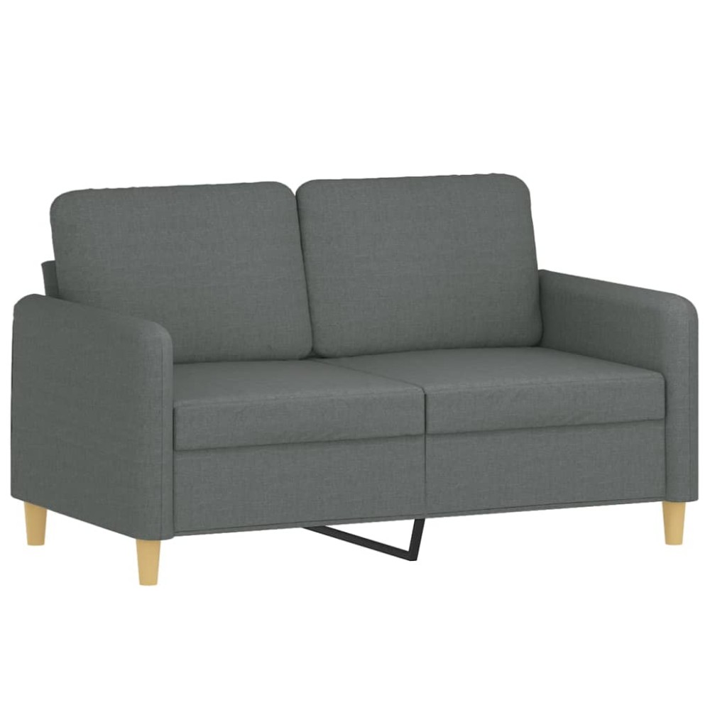 vidaXL Canapea cu 2 locuri, gri închis, 120 cm, material textil