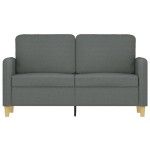 vidaXL Canapea cu 2 locuri, gri închis, 120 cm, material textil