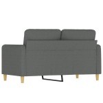 vidaXL Canapea cu 2 locuri, gri închis, 120 cm, material textil