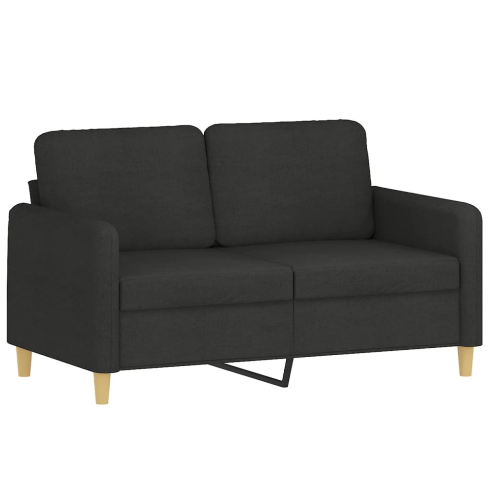 vidaXL Canapea cu 2 locuri, negru, 120 cm, material textil
