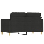 vidaXL Canapea cu 2 locuri, negru, 120 cm, material textil