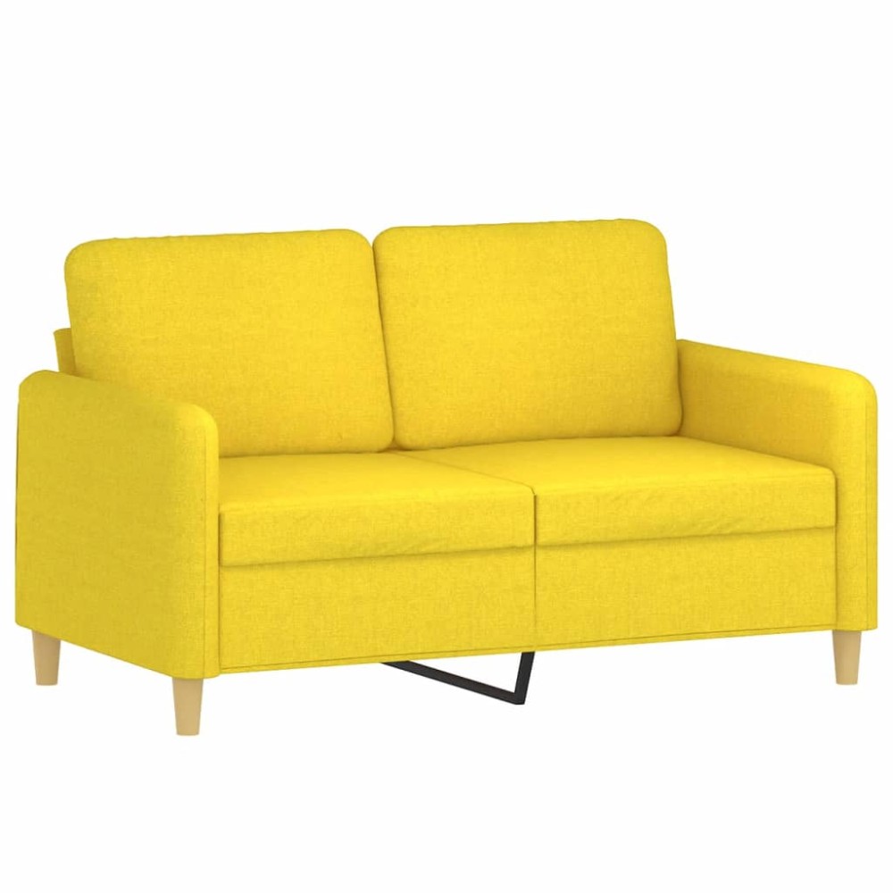 vidaXL Canapea cu 2 locuri, galben deschis, 120 cm, material textil