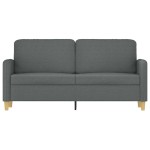 vidaXL Canapea cu 2 locuri, gri închis, 140 cm, material textil
