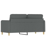 vidaXL Canapea cu 2 locuri, gri închis, 140 cm, material textil
