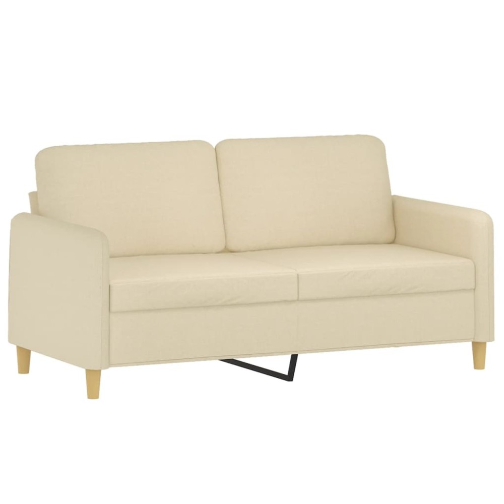 vidaXL Canapea cu 2 locuri, crem, 140 cm, material textil