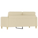 vidaXL Canapea cu 2 locuri, crem, 140 cm, material textil