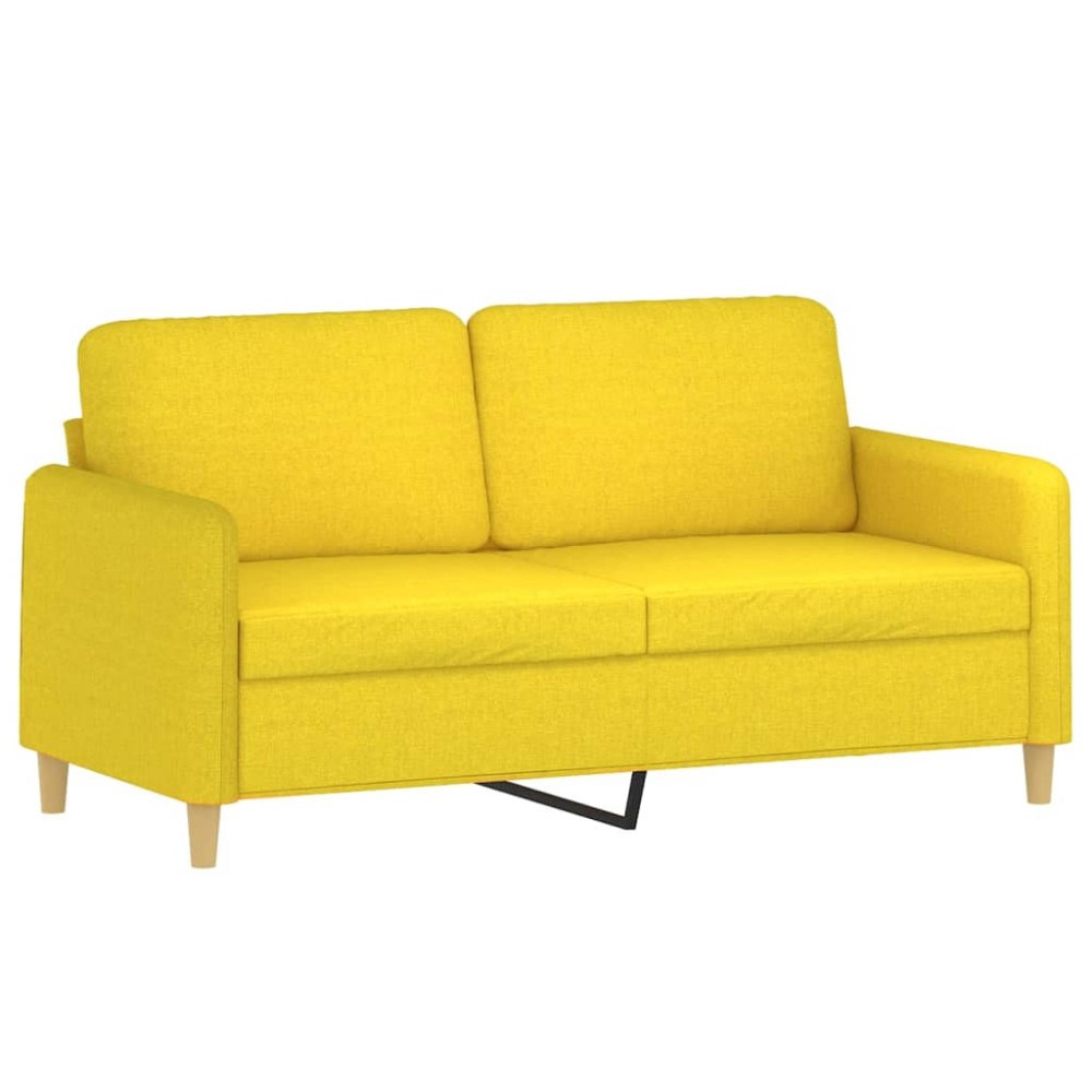 vidaXL Canapea cu 2 locuri, galben deschis, 140 cm, material textil