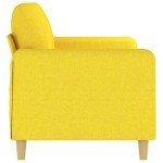 vidaXL Canapea cu 2 locuri, galben deschis, 140 cm, material textil