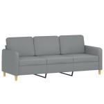 vidaXL Canapea cu 3 locuri, gri deschis, material 180CM textil vidaXL Canapea cu 3 locuri, gri deschis, material 180CM textil