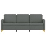 vidaXL Canapea cu 3 locuri, gri închis, 180 cm, material textil vidaXL Canapea cu 3 locuri, gri închis, 180 cm, material textil