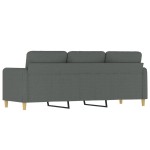 vidaXL Canapea cu 3 locuri, gri închis, 180 cm, material textil vidaXL Canapea cu 3 locuri, gri închis, 180 cm, material textil