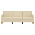 vidaXL Canapea cu 3 locuri, crem, 180 cm, material textil vidaXL Canapea cu 3 locuri, crem, 180 cm, material textil