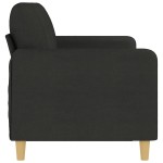 vidaXL Canapea cu 3 locuri, negru, 180 cm, material textil