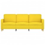 vidaXL Canapea cu 3 locuri, galben deschis, 180 cm, material textil