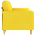 vidaXL Canapea cu 3 locuri, galben deschis, 180 cm, material textil