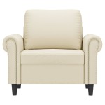 vidaXL Canapea de o persoană, crem, 60 cm, piele ecologică vidaXL Canapea de o persoană, crem, 60 cm, piele ecologică