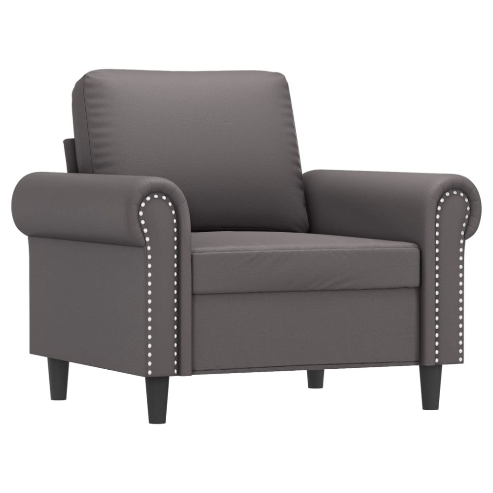 vidaXL Canapea de o persoană, gri, 60 cm, piele ecologică