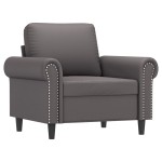vidaXL Canapea de o persoană, gri, 60 cm, piele ecologică vidaXL Canapea de o persoană, gri, 60 cm, piele ecologică