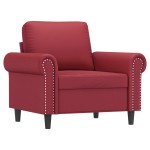 vidaXL Canapea de o persoană, roșu vin, 60 cm, piele ecologică vidaXL Canapea de o persoană, roșu vin, 60 cm, piele ecologică