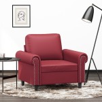 vidaXL Canapea de o persoană, roșu vin, 60 cm, piele ecologică vidaXL Canapea de o persoană, roșu vin, 60 cm, piele ecologică