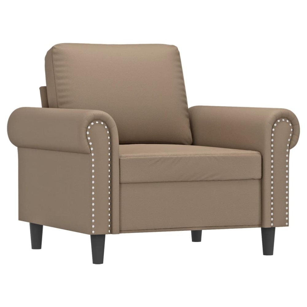 vidaXL Canapea de o persoană, cappuccino, 60 cm, piele ecologică