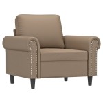 vidaXL Canapea de o persoană, cappuccino, 60 cm, piele ecologică