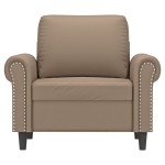 vidaXL Canapea de o persoană, cappuccino, 60 cm, piele ecologică