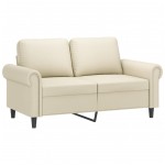 vidaXL Canapea cu 2 locuri, crem, 120 cm, piele ecologică