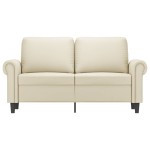 vidaXL Canapea cu 2 locuri, crem, 120 cm, piele ecologică