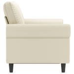 vidaXL Canapea cu 2 locuri, crem, 120 cm, piele ecologică