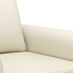 vidaXL Canapea cu 2 locuri, crem, 120 cm, piele ecologică