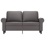 vidaXL Canapea cu 2 locuri, gri, 120 cm, piele ecologică