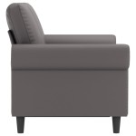 vidaXL Canapea cu 2 locuri, gri, 120 cm, piele ecologică