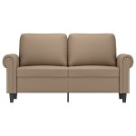 vidaXL Canapea cu 2 locuri, cappuccino, 120 cm, piele ecologică