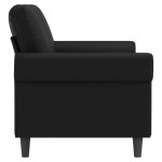 vidaXL Canapea cu 2 locuri, negru, 140 cm, piele ecologică