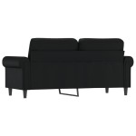 vidaXL Canapea cu 2 locuri, negru, 140 cm, piele ecologică