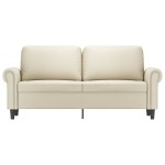 vidaXL Canapea cu 2 locuri, crem, 140 cm, piele ecologică vidaXL Canapea cu 2 locuri, crem, 140 cm, piele ecologică