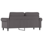 vidaXL Canapea cu 2 locuri, gri, 140 cm, piele ecologică