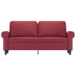 vidaXL Canapea cu 2 locuri, roșu vin, 140 cm, piele ecologică