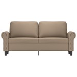 vidaXL Canapea cu 2 locuri, cappuccino, 140 cm, piele ecologică