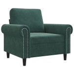 vidaXL Fotoliu canapea, verde închis, 60 cm, catifea