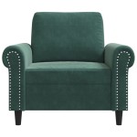 vidaXL Fotoliu canapea, verde închis, 60 cm, catifea