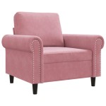 vidaXL Canapea de o persoană, Roz, 60 cm, catifea vidaXL Canapea de o persoană, Roz, 60 cm, catifea