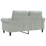 vidaXL Canapea cu 2 locuri, gri deschis, 120 cm, catifea