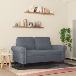 vidaXL Canapea cu 2 locuri, gri închis, 120 cm, catifea vidaXL Canapea cu 2 locuri, gri închis, 120 cm, catifea