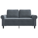 vidaXL Canapea cu 2 locuri, gri închis, 120 cm, catifea vidaXL Canapea cu 2 locuri, gri închis, 120 cm, catifea