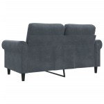 vidaXL Canapea cu 2 locuri, gri închis, 120 cm, catifea vidaXL Canapea cu 2 locuri, gri închis, 120 cm, catifea